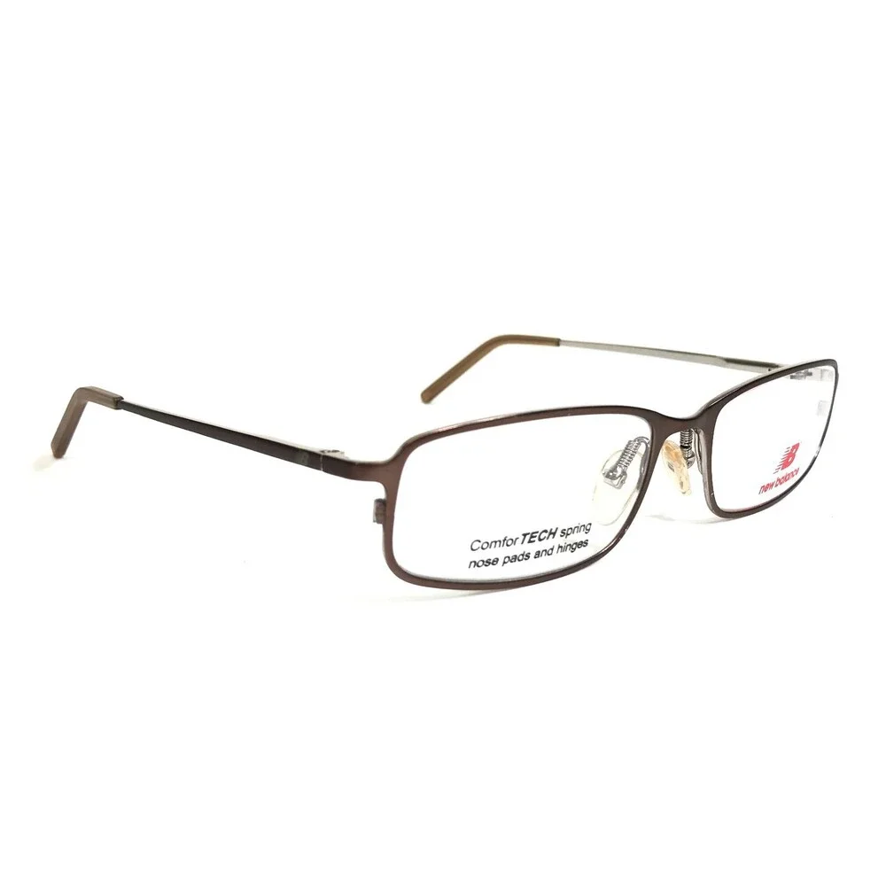 New Balance Eyeglasses Frames NB 353-2 Brown Silver Rectangular 53-17-135